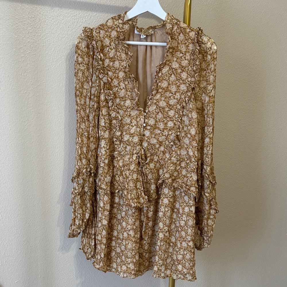 Shona Joy Floral Tan Blouse